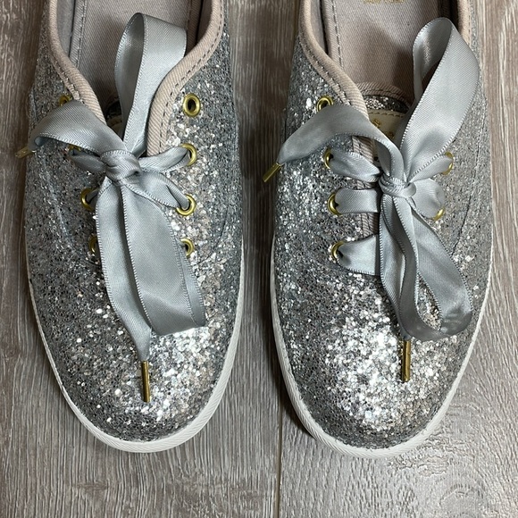 Keds X Kate Spade New York Champion Glitter Sneakers Silver Wedding 6 - Picture 6 of 16